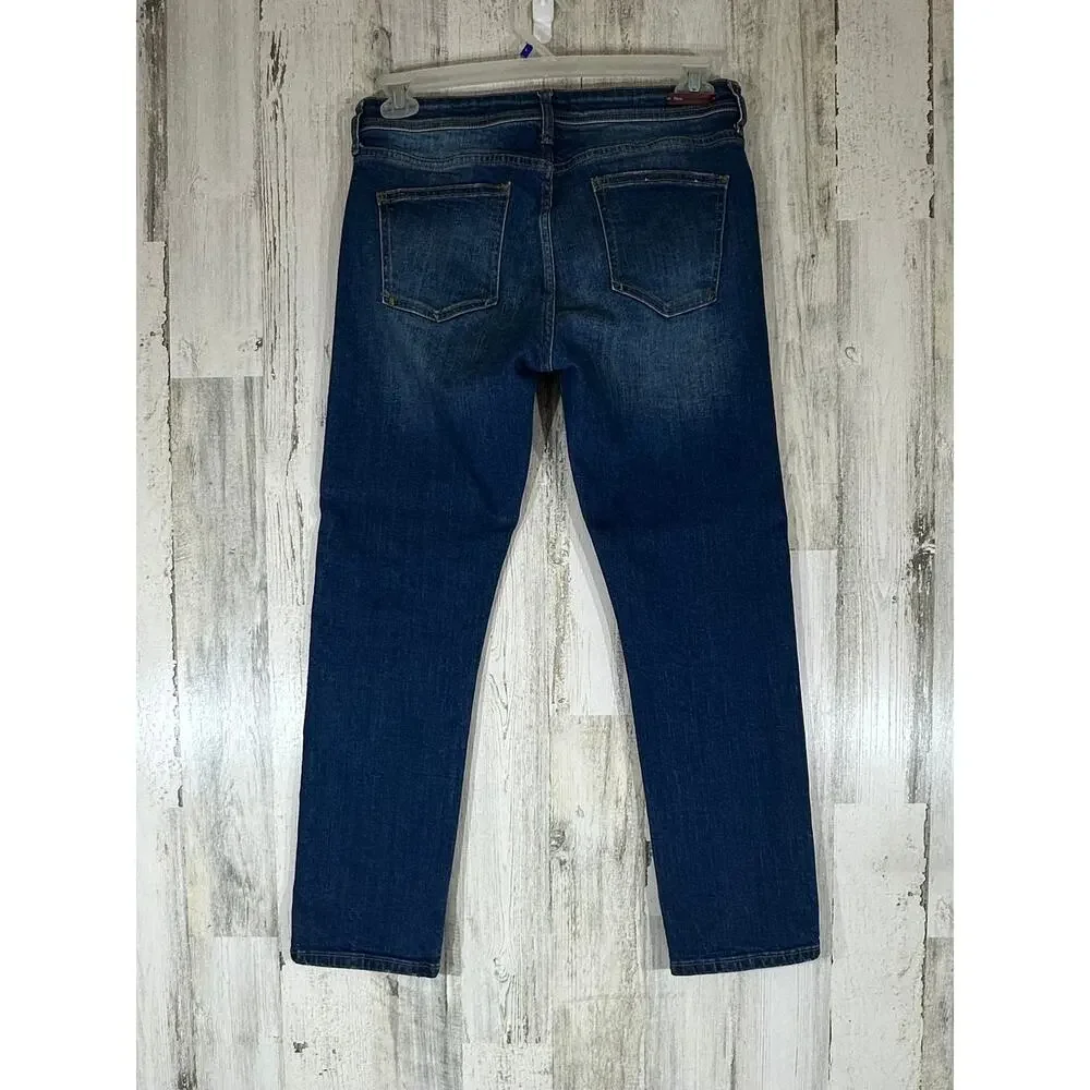 Pilcro Jeans Relaxed Straight Sz 29 (31x27.5)‎ Mid Rise Button Fly Orange Stripe - Picture 3 of 9